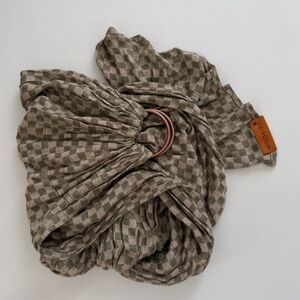 Wildbird ring sling, green checkered linen